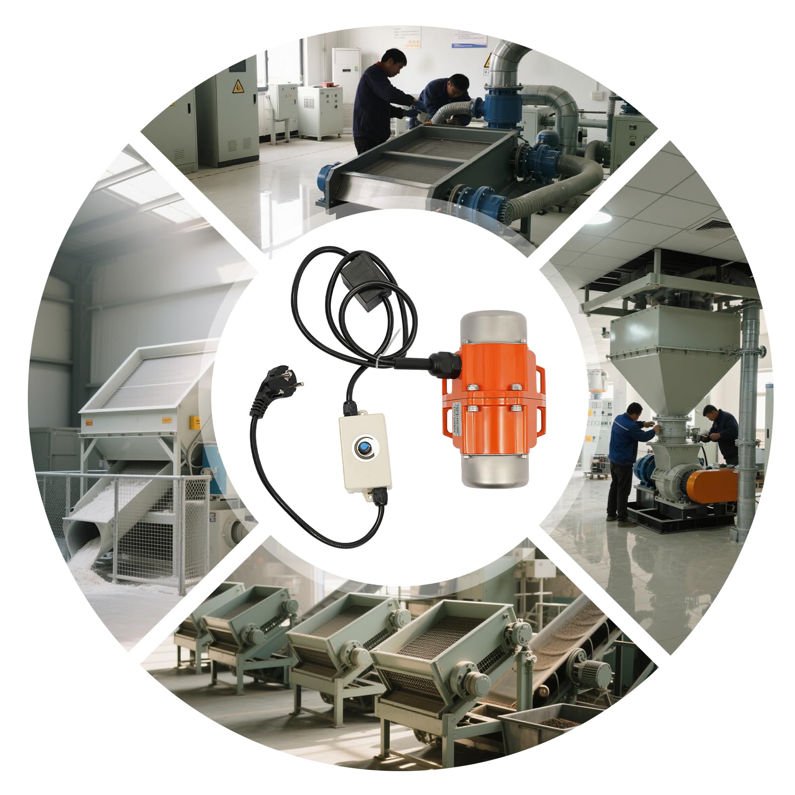 100W Vibrationsmotor mit Drehzahlregler, 1500-3000 RPM, 220V 50Hz, IP65, 1 Phase Asynchron-Vibrationsmotor, Elektrischer Rüttelmotor für Bergbau, Metallurgie, Kohle, Elektrizität, Bau (100, Watt)