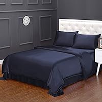 Vista 11 de LILYSILK Funda de edredón de seda negra para cama individual, fundas de edredón de seda de 19 momme