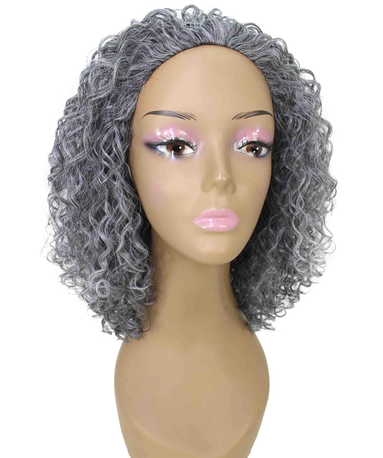 LUXLUXE Tatiana Curly Body Waves 15 in Long Half Wig Half Cap Wig, Mix Human Hair and Synthetic Fibers, Multiple Shades of Natural & Blended Colors