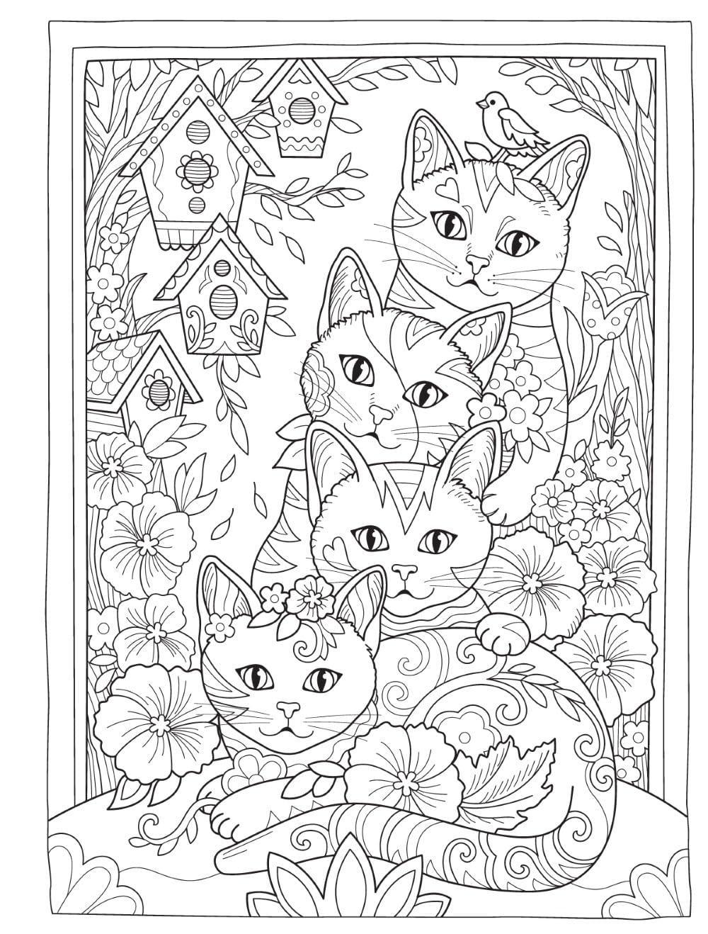 Creative Haven Country Cats & City Kitties Coloring Book (Adult Coloring Books: Pets) image 3