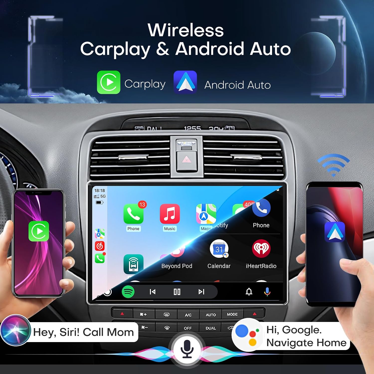 8+128G Car Radio for Acura TSX 2004 2005 2006 2007 2008 Radio Stereo Wireless Carplay Android Auto Upgrade 8Core 11.5 Inch QLED Screen WiFi GPS BT5.0 FM/AM AHD Backup Camera SWC