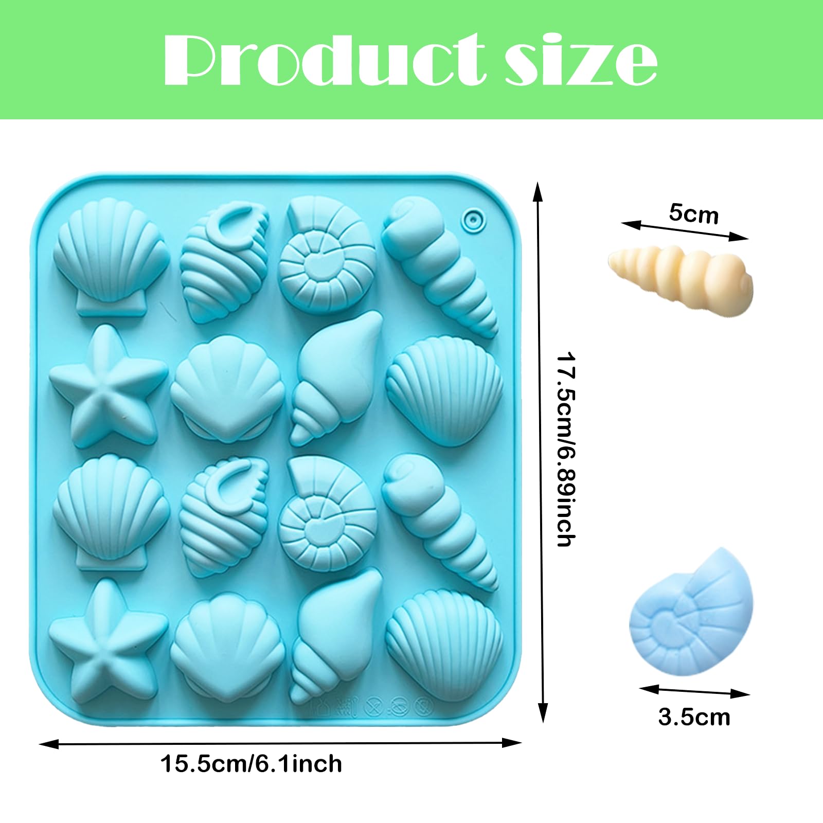 3 Pcs Chocolate Seashell Mold, Ocean Themed Seashell Silica Gel Mold Suitable for Craft Baking, Chocolate Candy Resin and Soap Making, DIY Home Decoration and Gift Making Projects(Three Colors) - Image 2