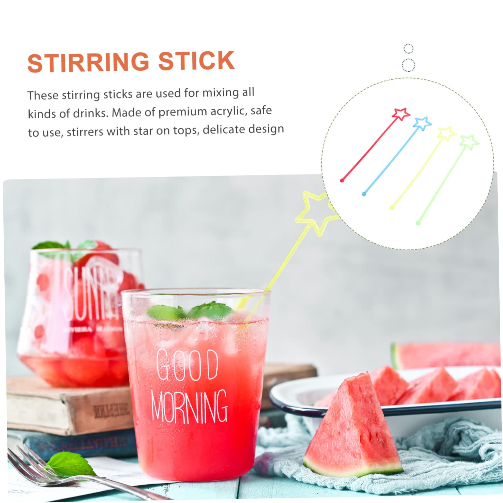 Alipis Colored Stirrers 30 Pack Acrylic Stirring Sticks Replacement Stir Sticks Star Shaped Stirrer Rods Perfect for Cocktails Juice Coffee Random Color