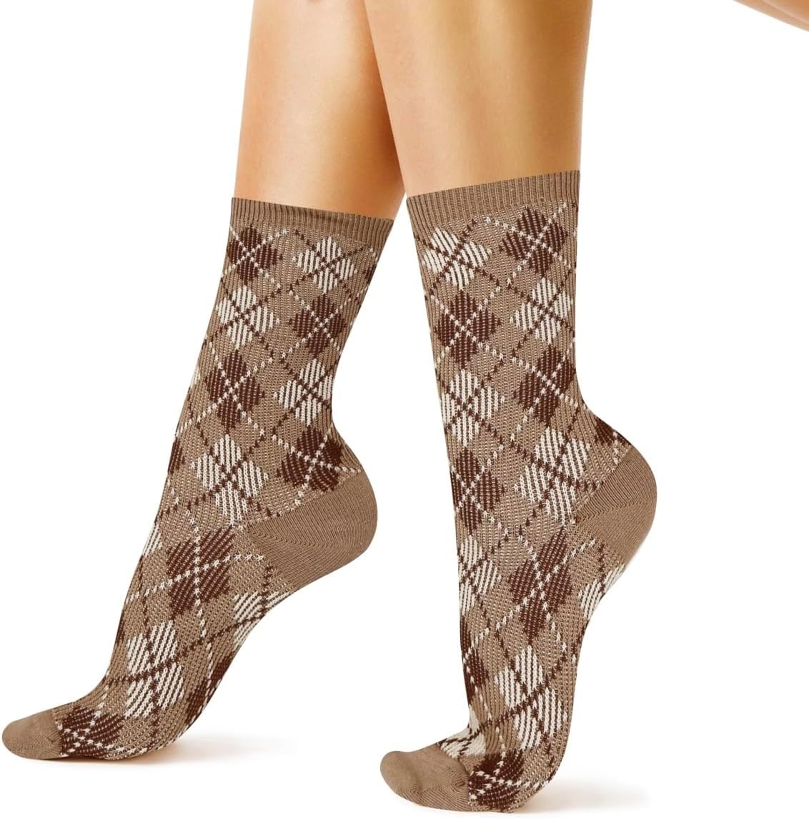 Benefeet Sox Womens Fun Patterned Crew Socks Gilrl Novelty Cute Cotton Casual Socks Colorful Checkered Argyle Dress Sock - Image 4