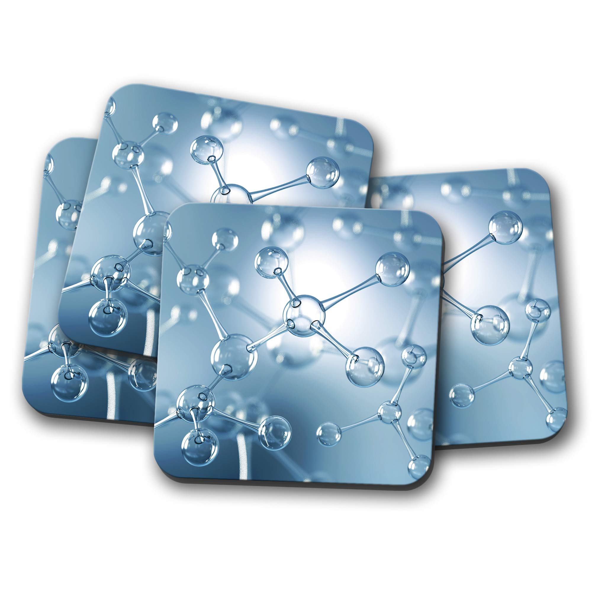 Destination Vinyl Ltd Multicolor 4 Set - Molecule Coaster - Atom Science Chemistry Student #12615