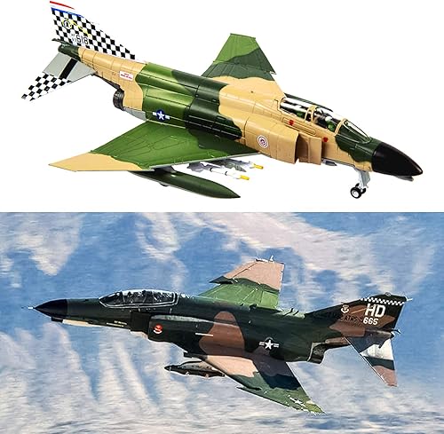 Miniatura 5 de Lose Fun Park 1100 F-4C Turquía Phantom Diecast Modelo Militar Avión Ataque Avión Combatiente Militar Modelo de Avión para Decoración y Regalo