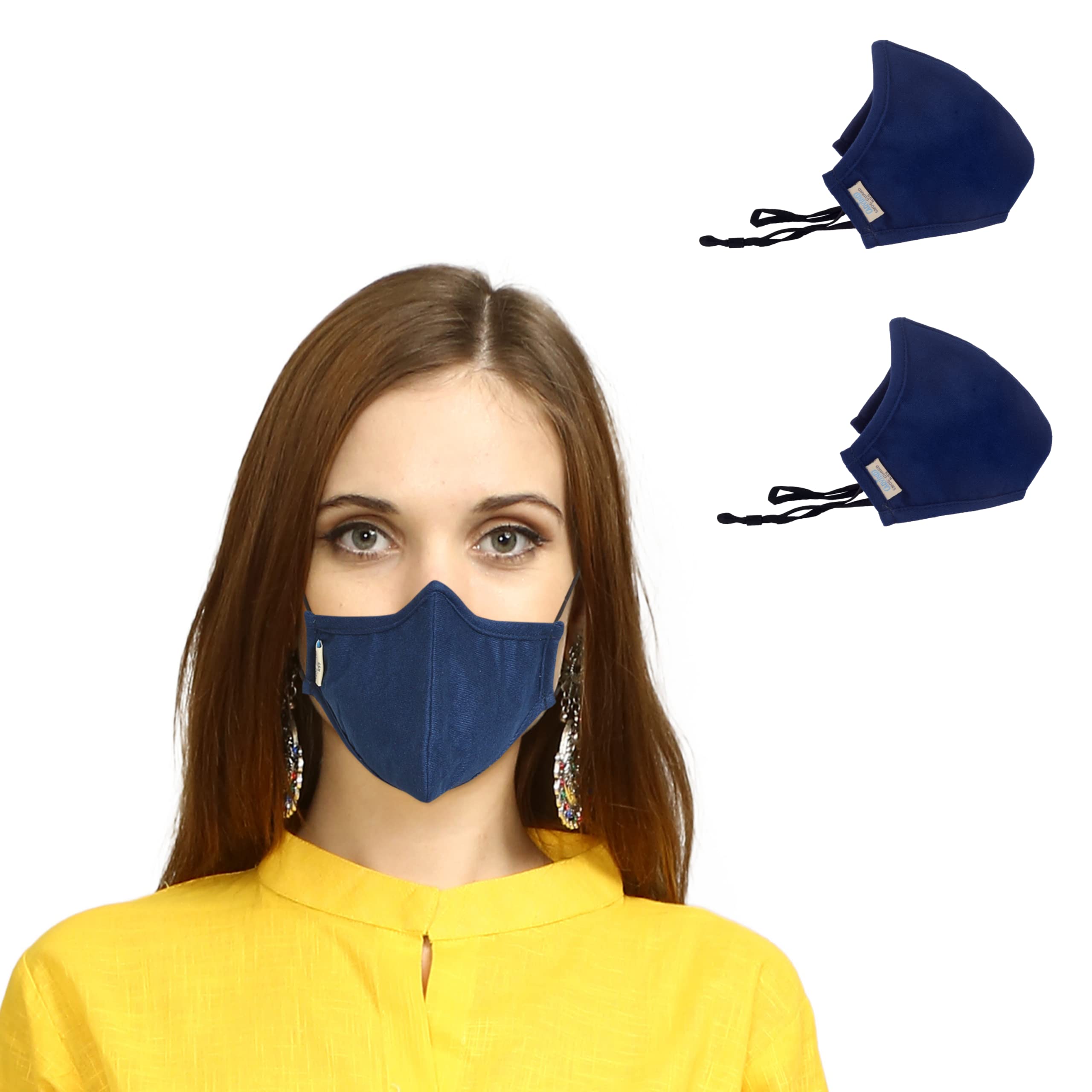 Smog Guard N99 Washable Mask Without Valve - Blue (With Adjustable Ear Loop and Head Loop)-image-5