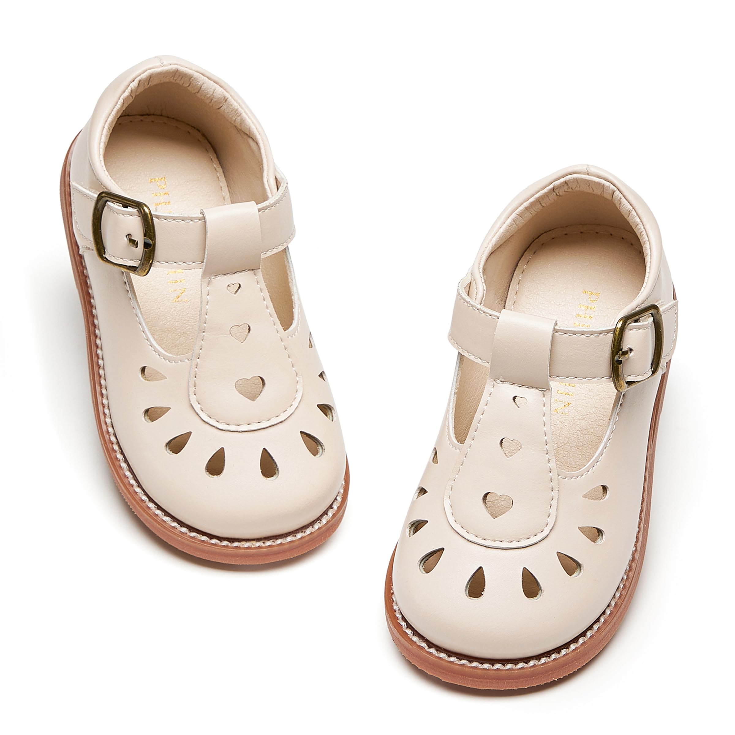 PHIRAMIN Toddler Flower Girl Dress Shoes - Little Girl Mary Janes Flats Wedding
