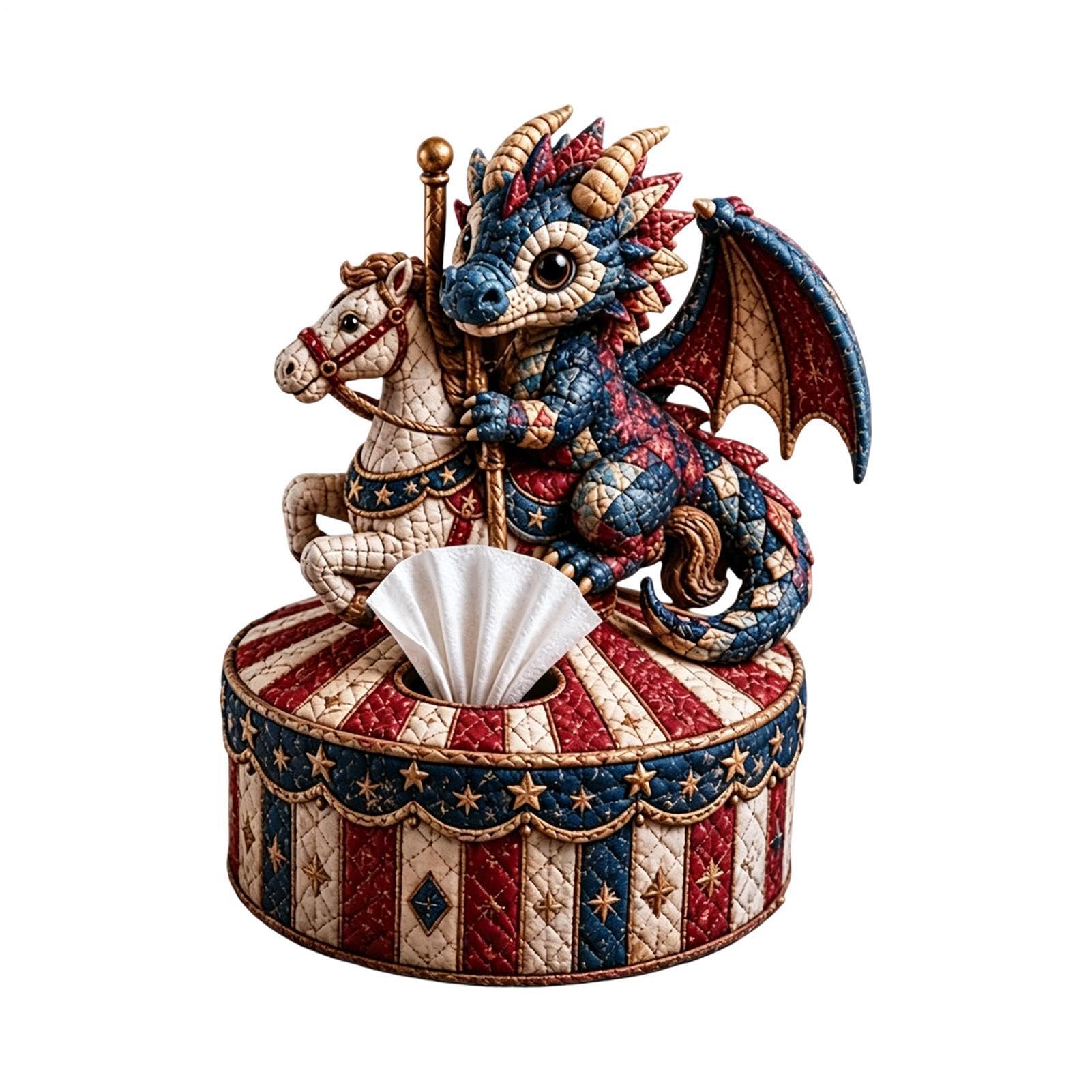 Kit de soporte de caja de pañuelos dragón para decorar tocadores de mujeres