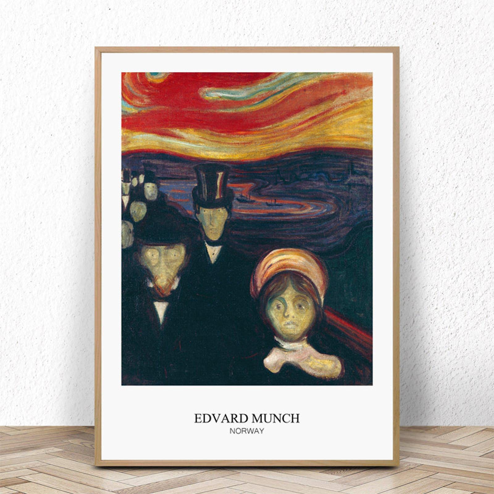 Canvas Wall Picture The Scream by Edvard Munch Art Print Poster Famous Painting for Living Room Home Decorarion 40x70cm(16x28") Frameless