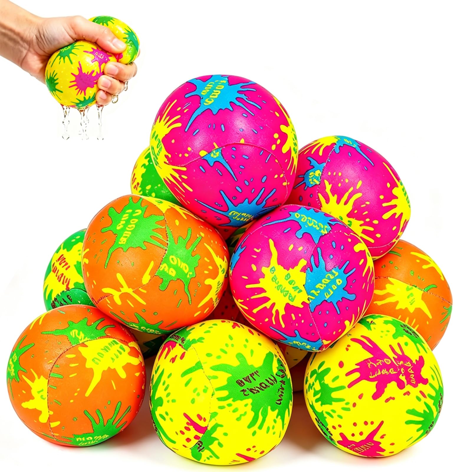 WENXUKHV 30Pcs Water Bomb Balls: Reusable Mini 5CM Water Bombs Soft Splash Balls for Kids & Adults for Pool, Beach, Summer Water Games, Outdoor Party Fun, Easy-Fill Water Balloons