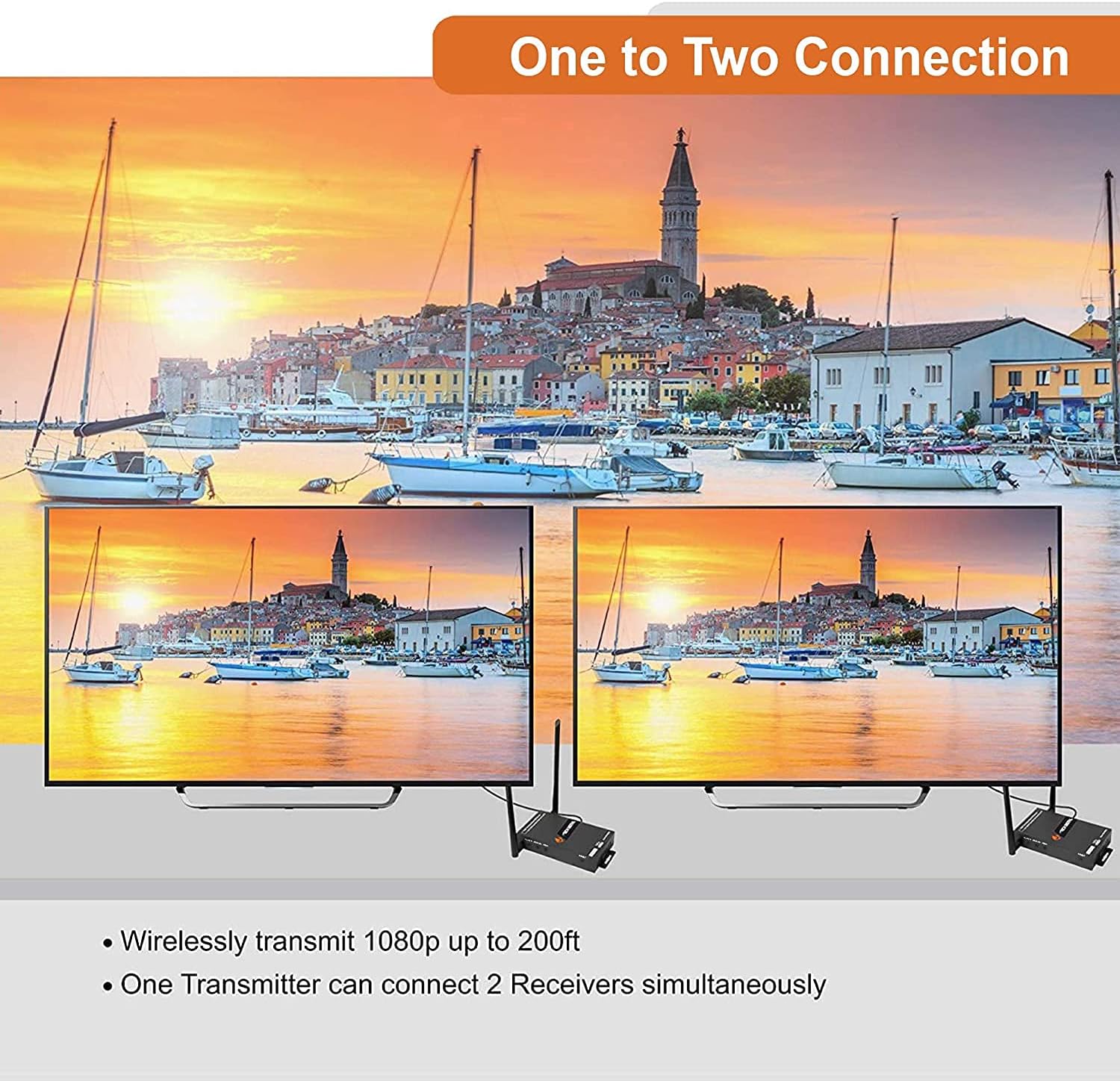 Authentic Crazy Deals J-Tech Digital Wireless HDMI Extender 1X2 up to 200ft 1080P with HDMI Loop Output IR Passthrough (1TX + 1RX) 70% Off Discount J-Tech Digital Wireless HDMI Extender 1X2 up to 200ft 1080P with HDMI Loop Output IR Passthrough (1TX + 1RX)