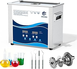 Granbo Professional 4.5L Ultrasonic Cleaner, Ultrasonic Jewelry Cleaner with Heater Timer and Degassing, Digital Ultrasonic Parts Cleaner for Dental Glasses Jewelry Small Parts Circuit Board