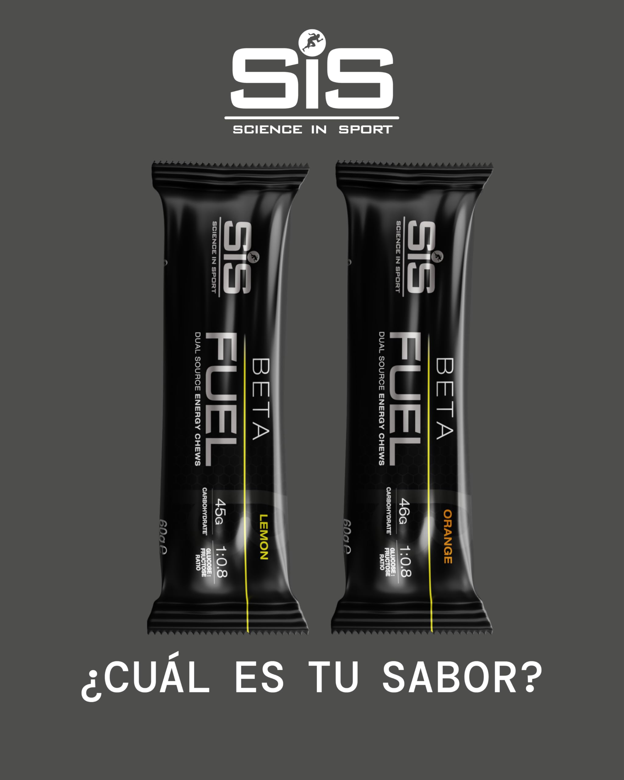 Science in Sport Beta Fuel Barra 20 x 60g Naranja – Barras energéticas veganas con 46g de carbohidratos, fuente ideal de energía para entrenamientos intensos