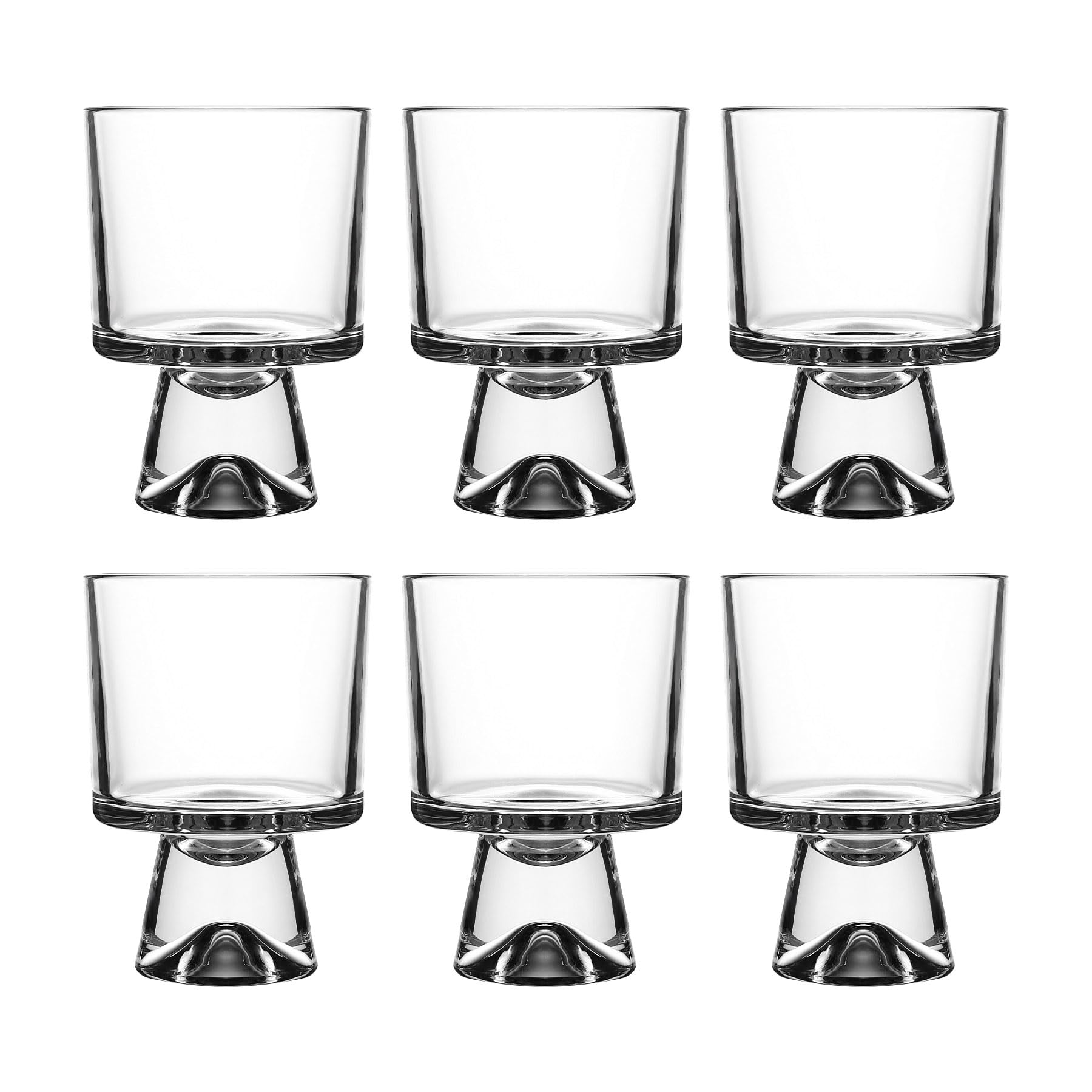 6 Set 7 oz Glass Dessert Bowls Cups - Heave Footed Dessert Bowls for Ice Cream Trifle Parfait Fruit Pudding Sundae Cocktail Drinks Party