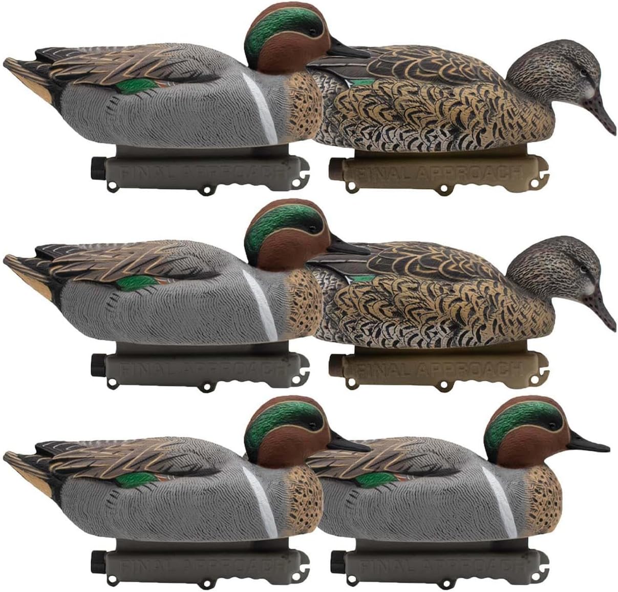 Final Approach HD Greenwing Teal Floaters, Decoy 6 Pack