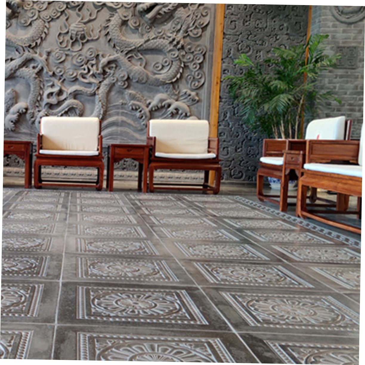 Bloques al Patios para Libre y Aire Fácil Rápida Molde de Estilo Antiguo Blanco, Plástico Resistente, Construcción