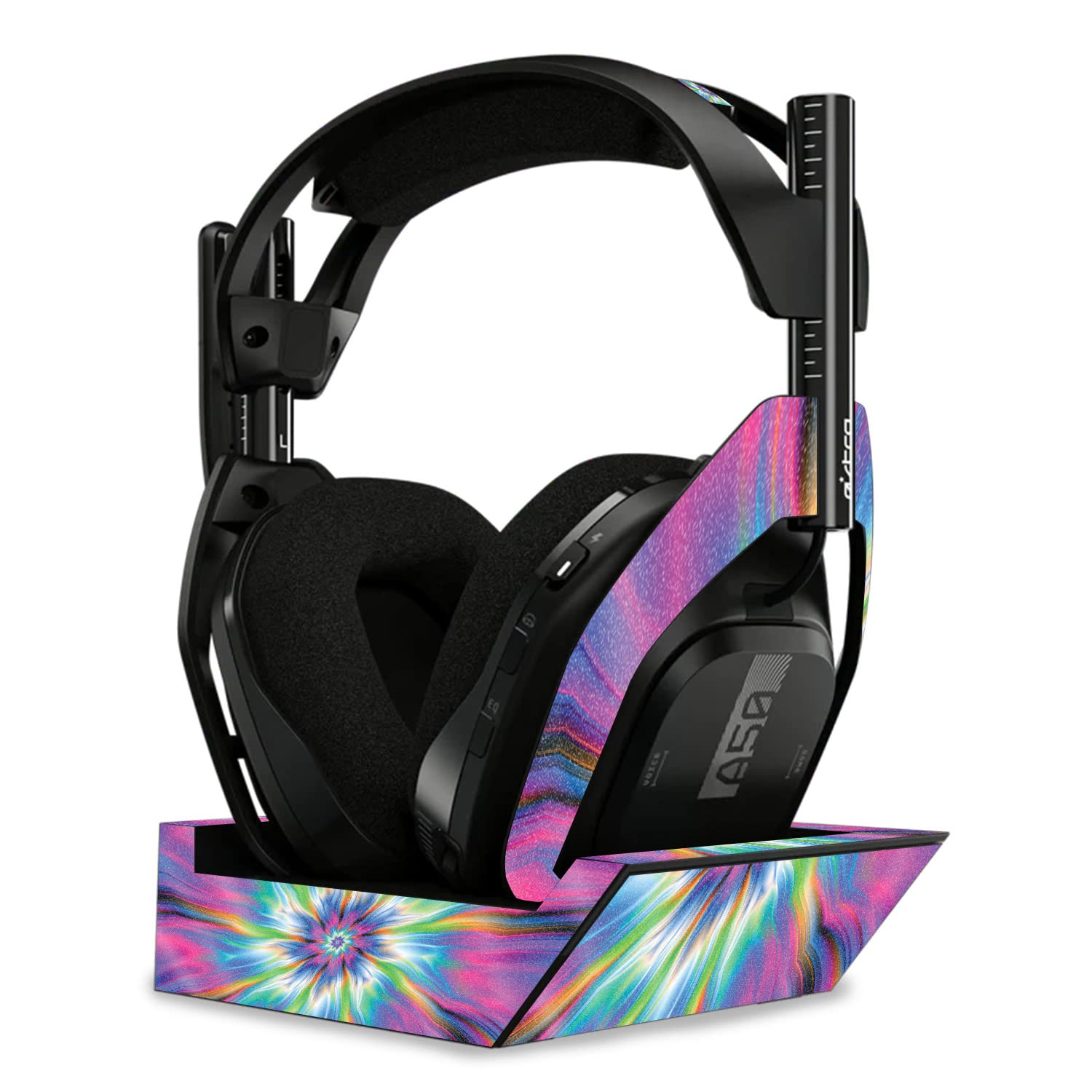 MightySkins Glossy Glitter Skin Compatible with Astro A50 Wireless Headphones + Base Station (Gen 4) - Prismatic Vortex | Protective, Durable High-Gloss Glitter Finish | Easy to Apply