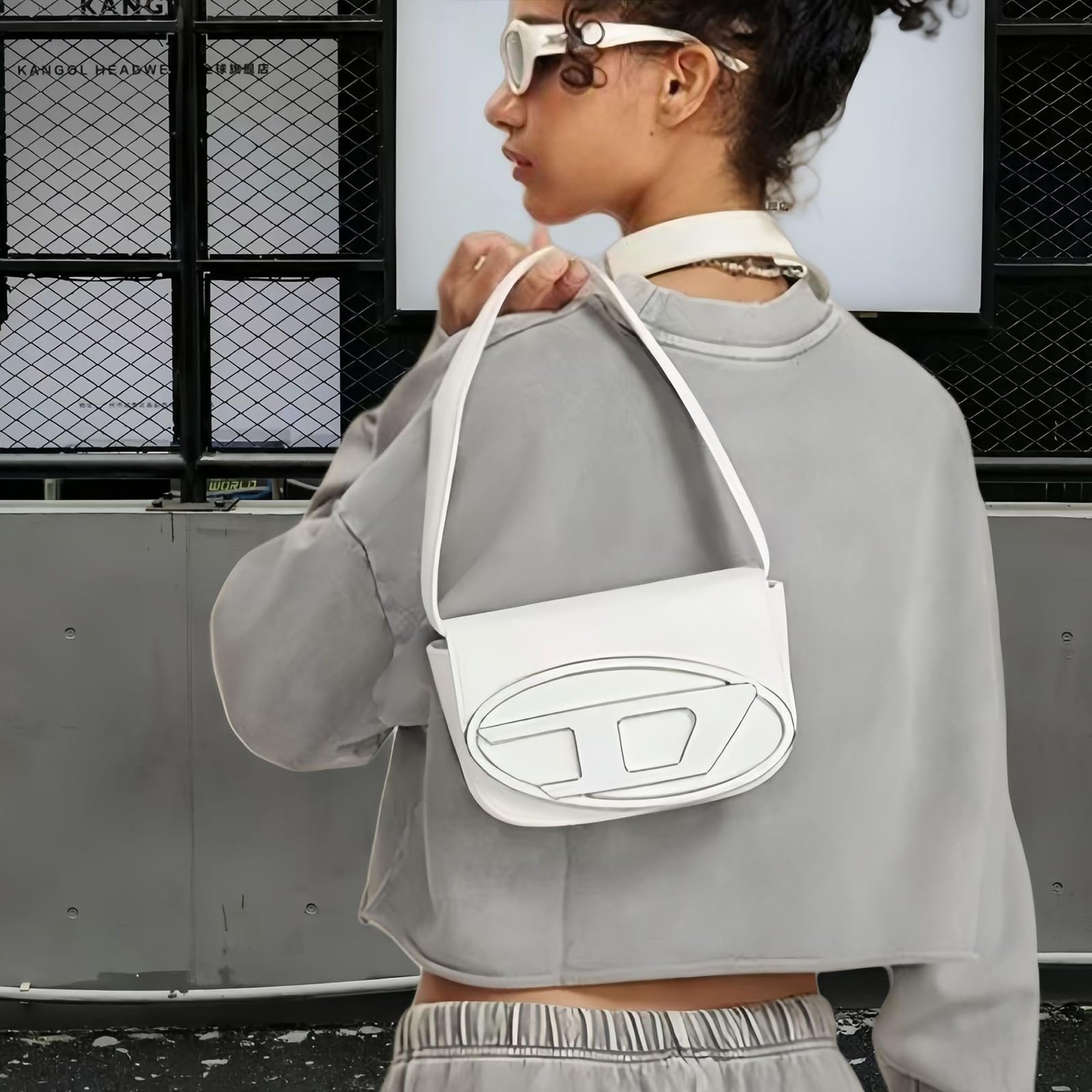 Borse Borsa da Donna di Lusso Leggero alla Moda A Tracolla E Versatile dal Design Nicchia per Gli Spostamenti Quotidiani-Bianco