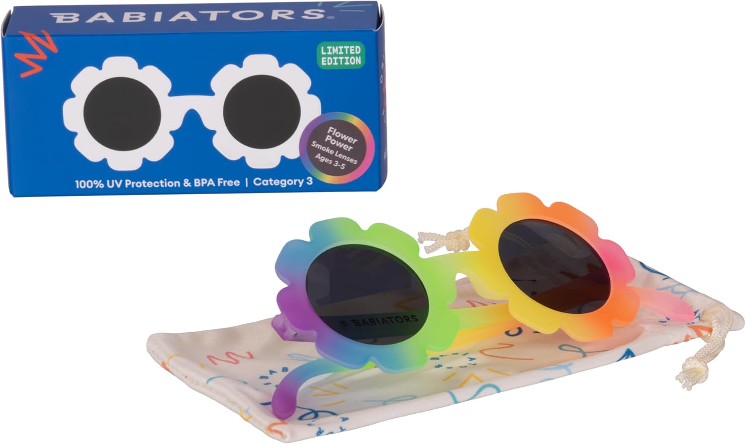 Babiators Originals Flower: Flower Power | Smoke Lenses | Ages 0-2