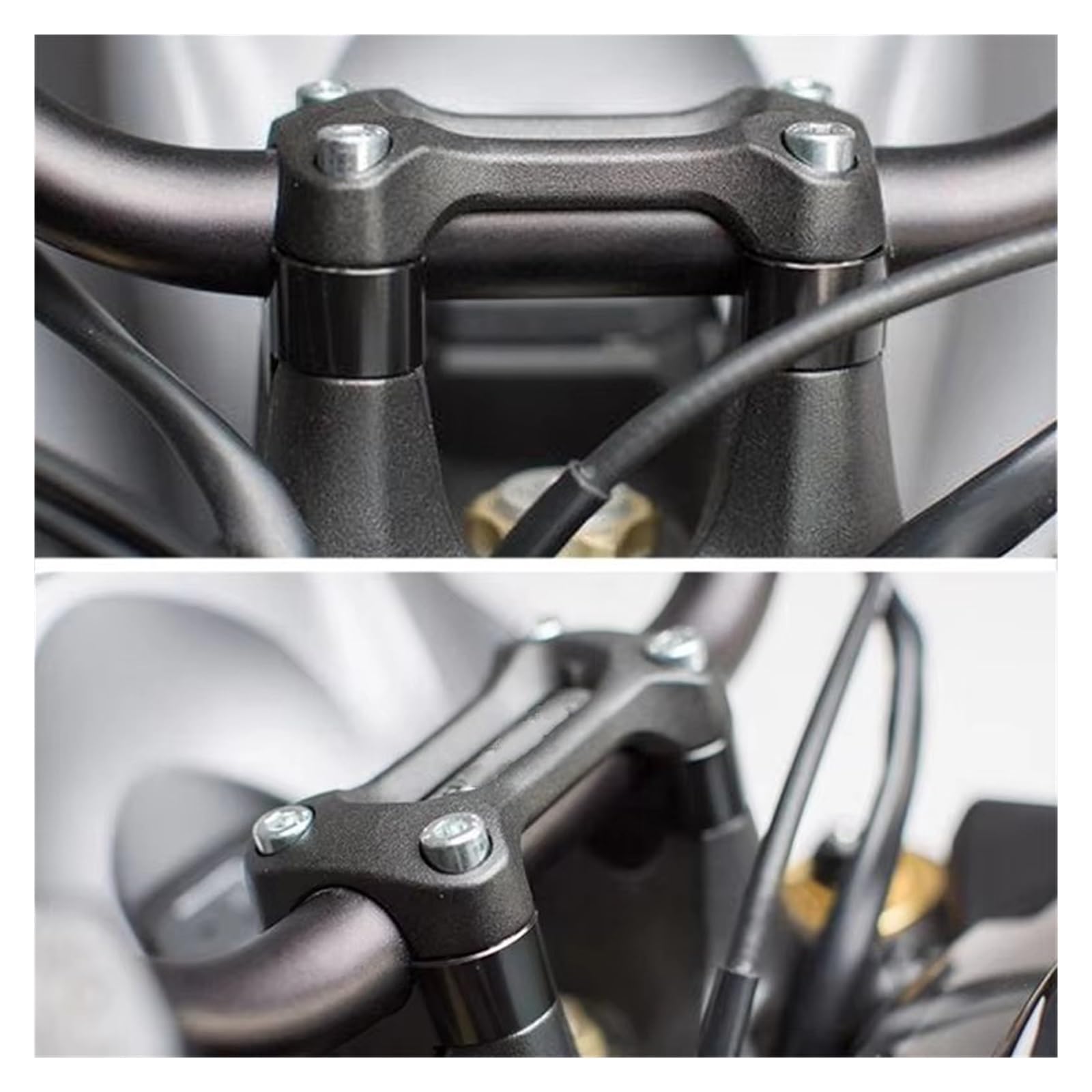 Moto Elevador de Manillar para Tenere 700 Accesorios De Motocicleta Elevadores De Manillar Montaje Elevador CNC Billet Aluminio Moto Manillar Elevador(Black Riser 20mm)