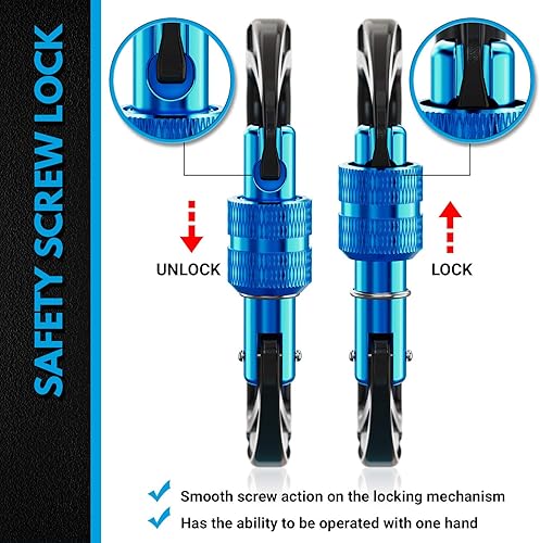 Vista 77 de 12kN (2697 lbs) Heavy Duty Carabiner Clips, for Securing Pets, Outdoor, Camping, Hiking, Hammock, Dog Leash Harness, Keychains