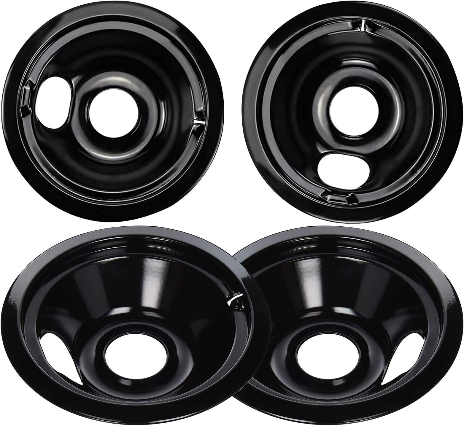 6-Inch Black Porcelain Burner Drip Pan Bowl - Fits GE Kenmore Cooktop Replaces WB32X5070 - View #6