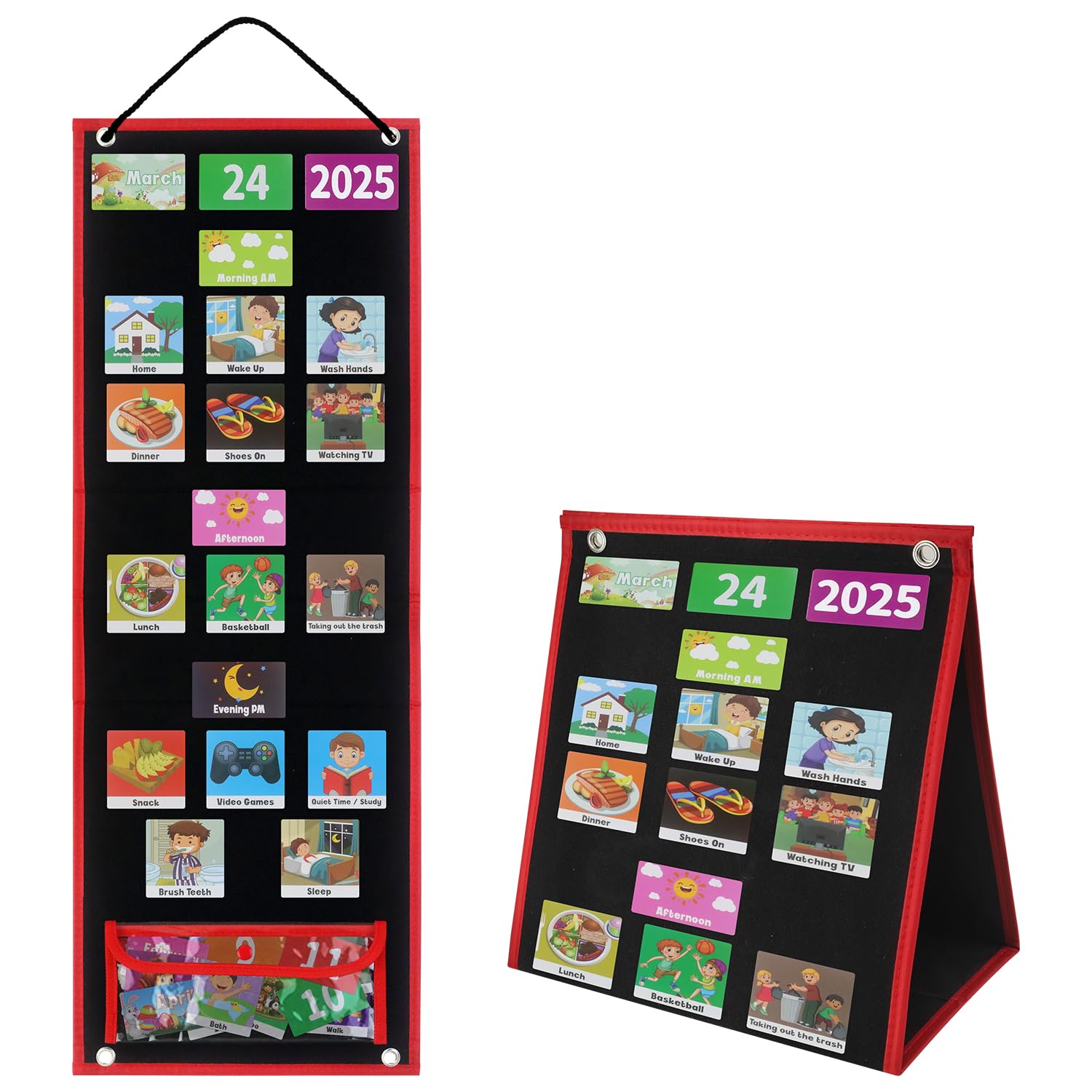 Visual Schedule Chart for Kids - Autism Learning & Routine Board with 117 Cards | Daily Chore Chart, Toddler Schedule Planner for Home, School, ASD,