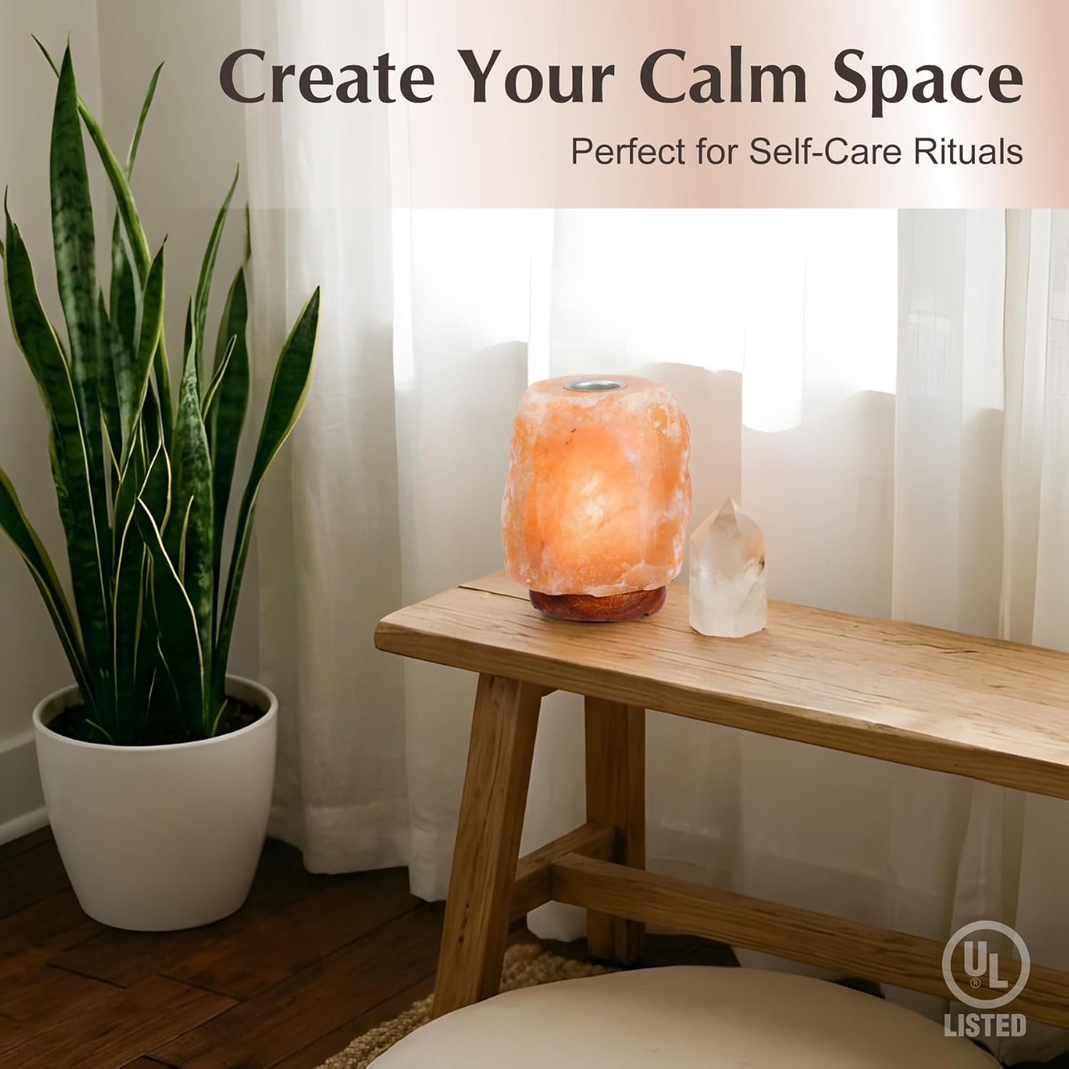 Himalayan Salt Lamp with Aromatherapy Tray & Dimmer Switch - Salt Rock Lamp for Bedroom, Relaxation & Sleep | Calming Meditation Spa Lamp | Himalayan Salt Diffuser | Warm Glow Night Light | Gift Ready