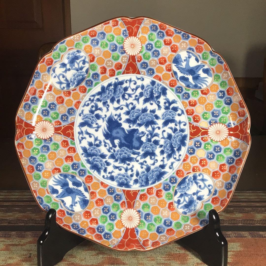 メルうー特価』 庫山窯 『金彩獅子牡丹』 小皿 お茶茶碗 5組 急須 大皿