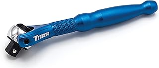 Titan 11316 1/4-Inch Drive x 4-Inch 90-Tooth Swivel Head Micro Ratchet - Blue