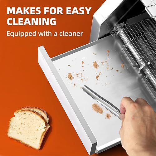 Miniatura 2 de JOHAKYU Tostadora transportadora comercial  300 rebanadashora, acero inoxidable resistente para bollos bagels pan, restaurante, incluye accesorios