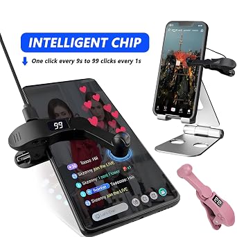 Auto Clicker For iPhone iPad, Adjustable Speed Physical Clicker,Phone Auto Digital Display Clicker for Android IOS, Suitable for Gaming, Reward Tasks