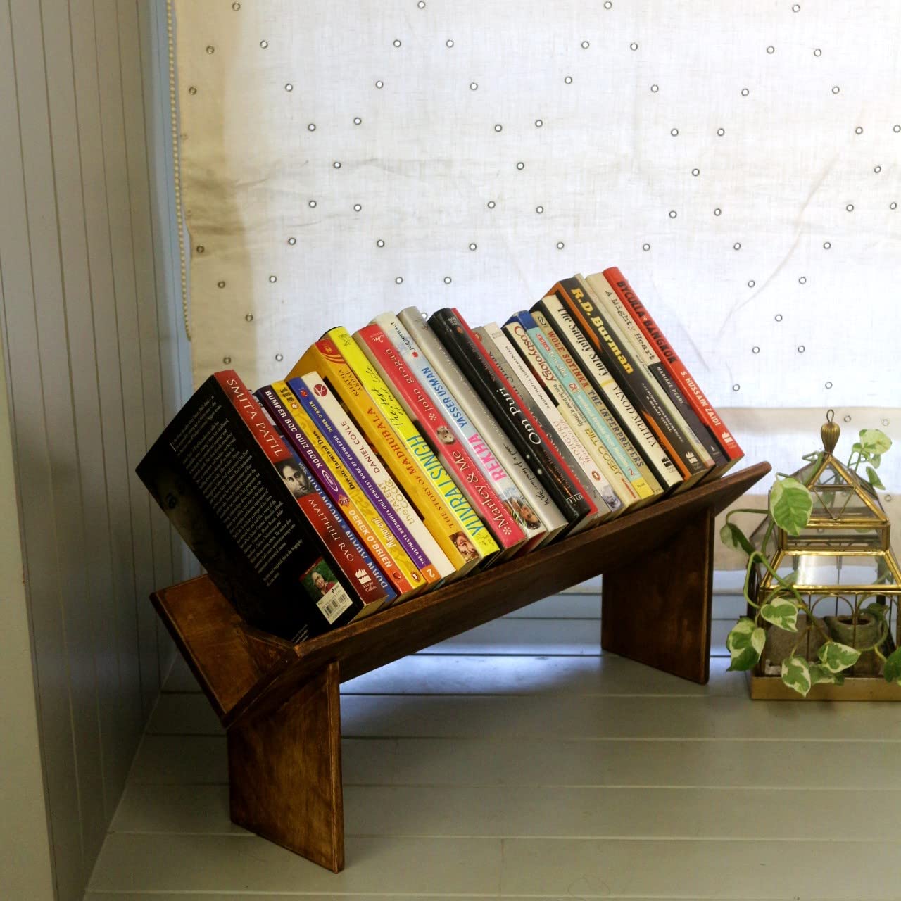 Barish Home DECOR'S Book Rack Table Top Wooden Table Top Book Rack