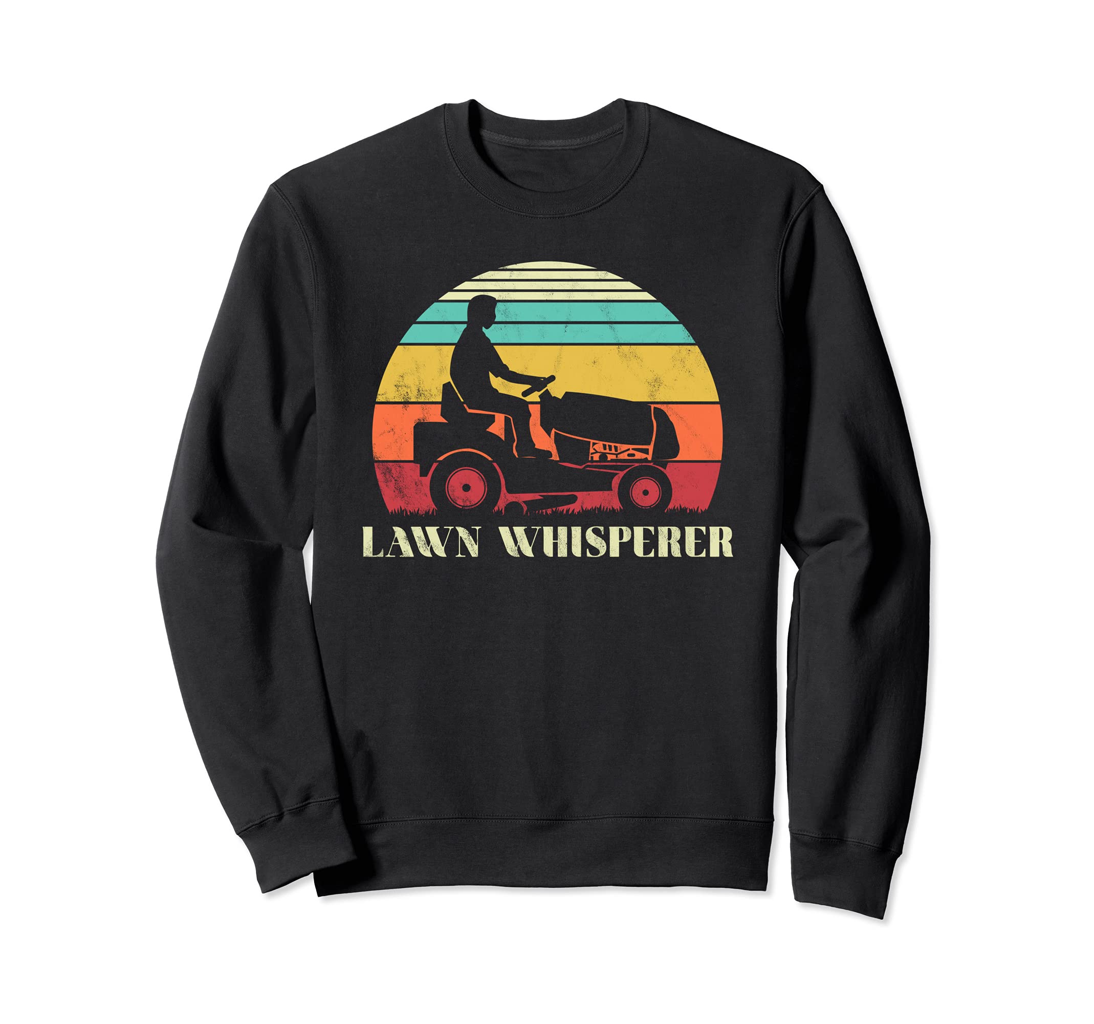 Lawn Whisperer Funny Grass mowing Sweatshirt, Black