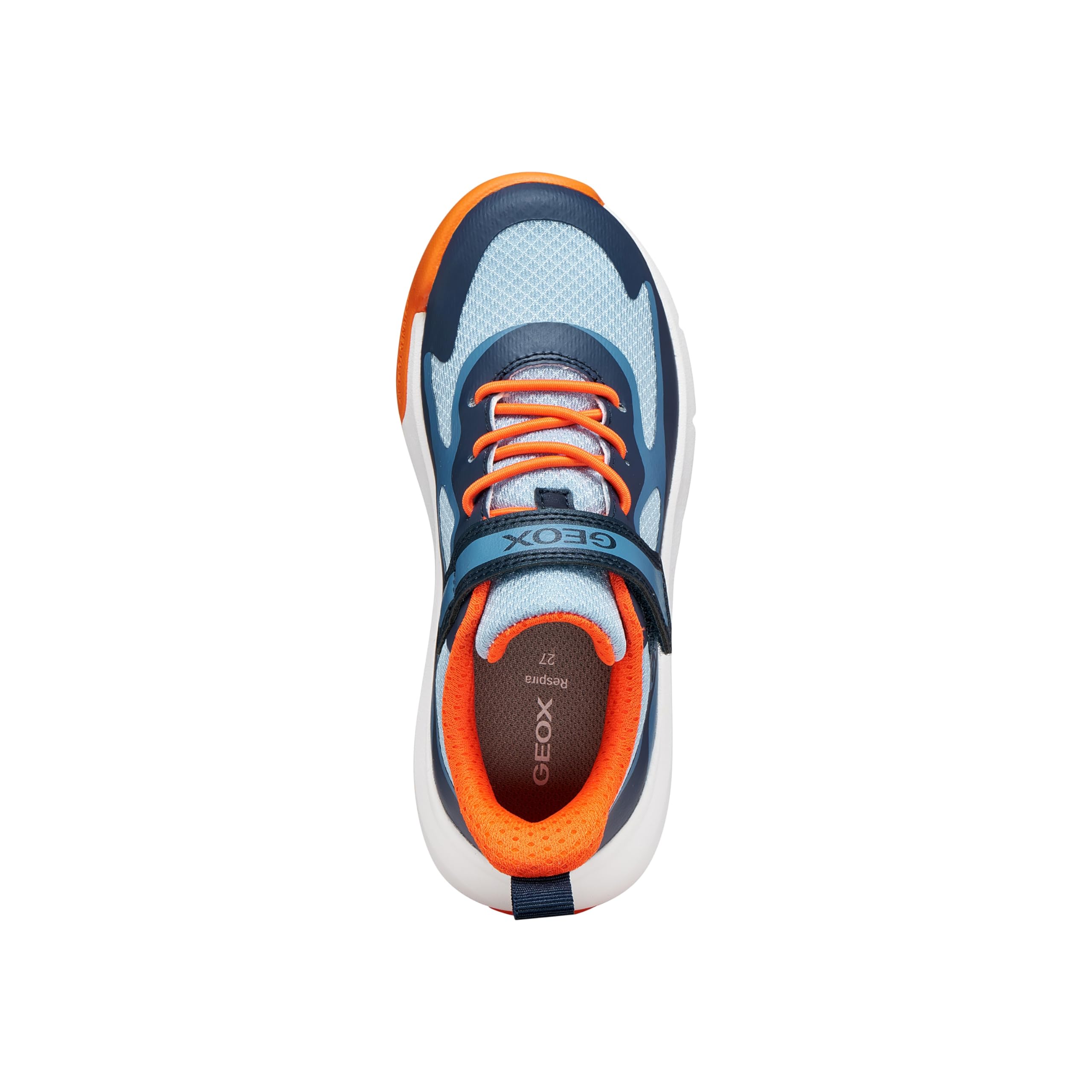 Geox Pro-Ran J65P7F Sportschuhe für Kinder, Marineblau Orange, Klettverschluss, ergonomisch, gedämpft