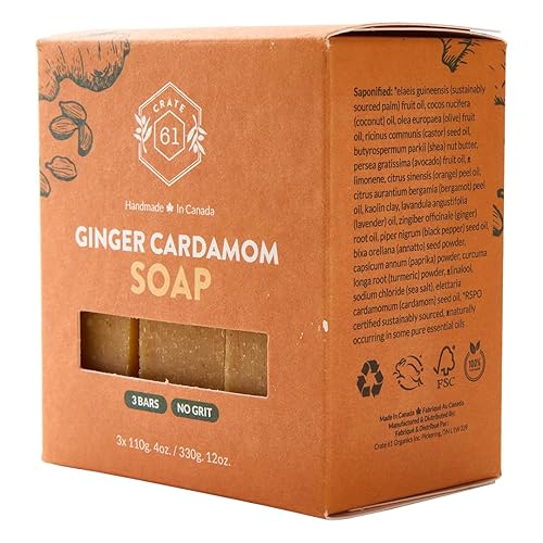 Miniatura 3 de Jaula 61 jabón de barra natural vegano cardamomo de jengibre paquete de 3 jabón hecho a mano con aceites esenciales de primera calidad jabón de