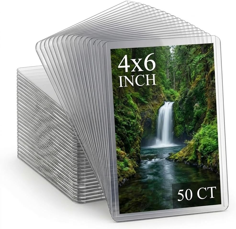 50ct 4x6 Toploaders - Ultra Durable Card Protectors for Postcard, Photos & Collectibles, Crystal Clear, Archival-Safe, Fits 4x6 Inch Sheet