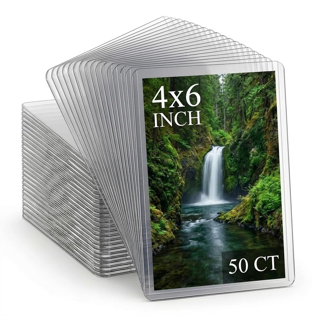 50ct 4x6 Toploaders - Ultra Durable Card Protectors for Postcard, Photos & Collectibles, Crystal Clear, Archival-Safe, Fits 4x6 Inch Sheet