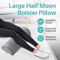Vista 2 de Paquete de 2 almohadas grandes de media luna para piernas, rodillas, espalda baja y cabeza (paquete de 2) almohada de apoyo lumbar para cama