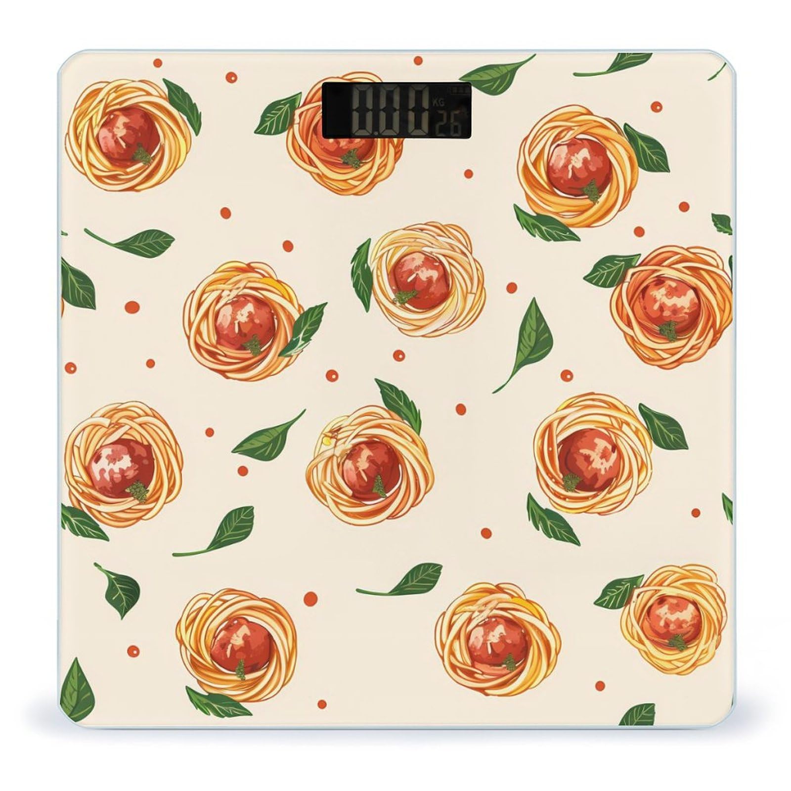 Spaghetti Meatballs Pattern Scale for Body Weight Bathroom Digital Body Weight High Precision Scale for Home Office