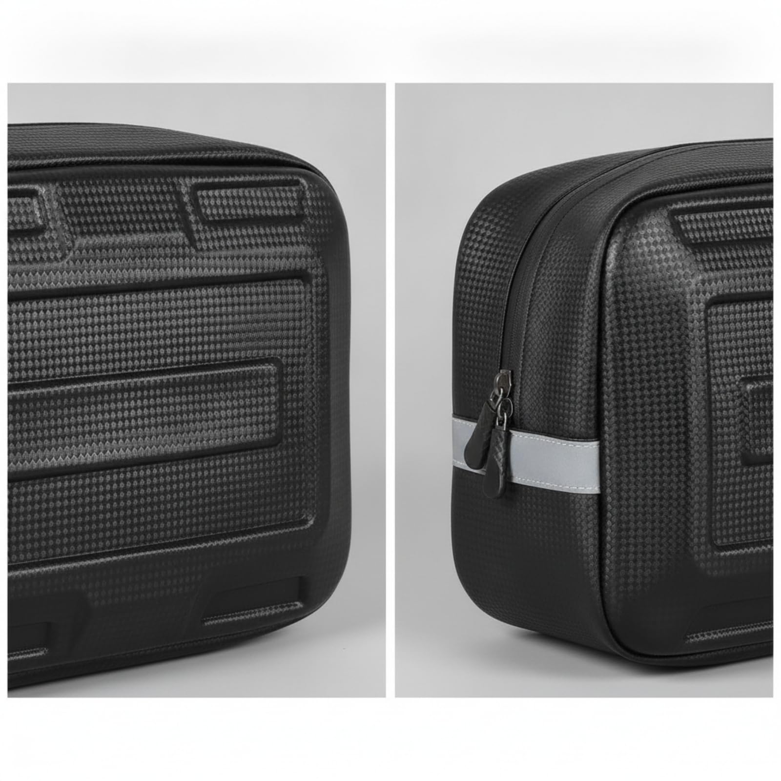 Estuche Rígido para cicleta con Compartimento litros y Exterior con Banda Reflectante para Mantener Artículos Esenciales, Array, Negro, Pequeño