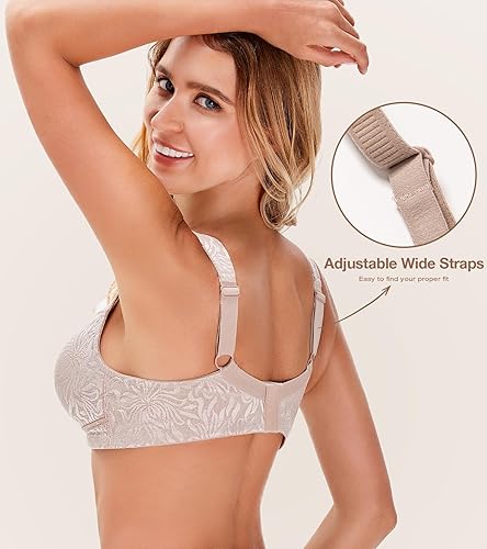 Miniatura 4 de Wingslove Sujetador reductor sin aros para mujer, talla grande, sin relleno, suave, figura completa