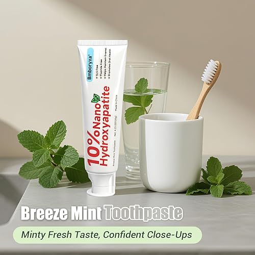 Miniatura 5 de Pasta de dientes 10% nanohidroxiapatita, sin SLS y flúor, pasta de dientes remineralizante para dientes sensibles, blanqueamiento, antiplaca,