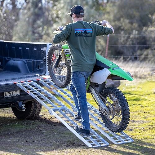 Miniatura 9 de Pit Posse PP2755 rampa de carga plegable para motocicleta aluminio 89 motocross peso nominal 750 libras