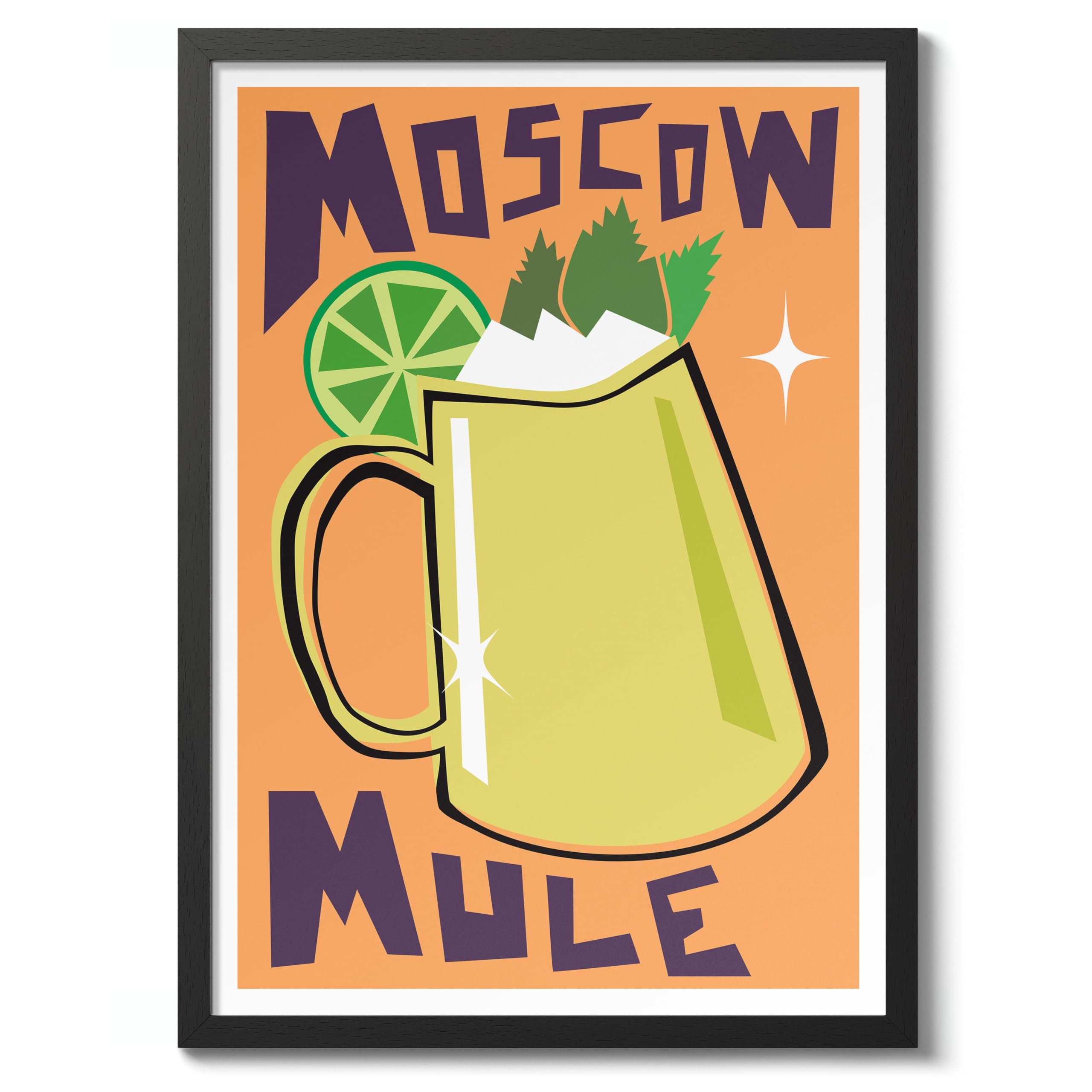 Moscow Mule Print, Cocktail Poster, Framed Wall Art, Modern Kitchen Decor, Drinks Poster, Gift Idea, Archival Matte, A4 (Framed) - 29.7x21cm — image 1