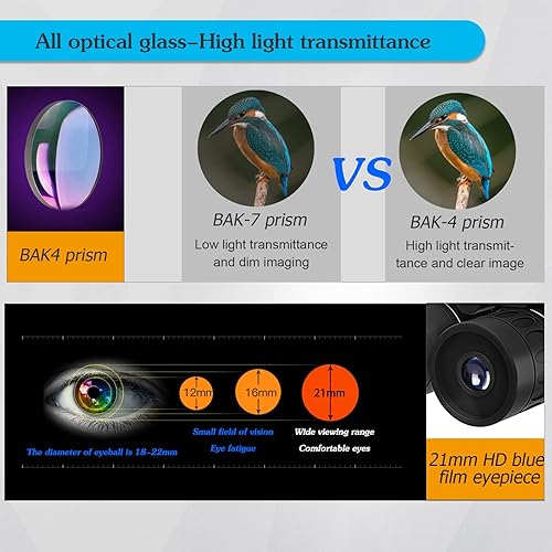 Miniatura 4 de Mini prismáticos compactos de bolsillo de 8 x 21, ligeros, plegables, fáciles de enfocar, pequeños prismáticos para adultos y niños, observación