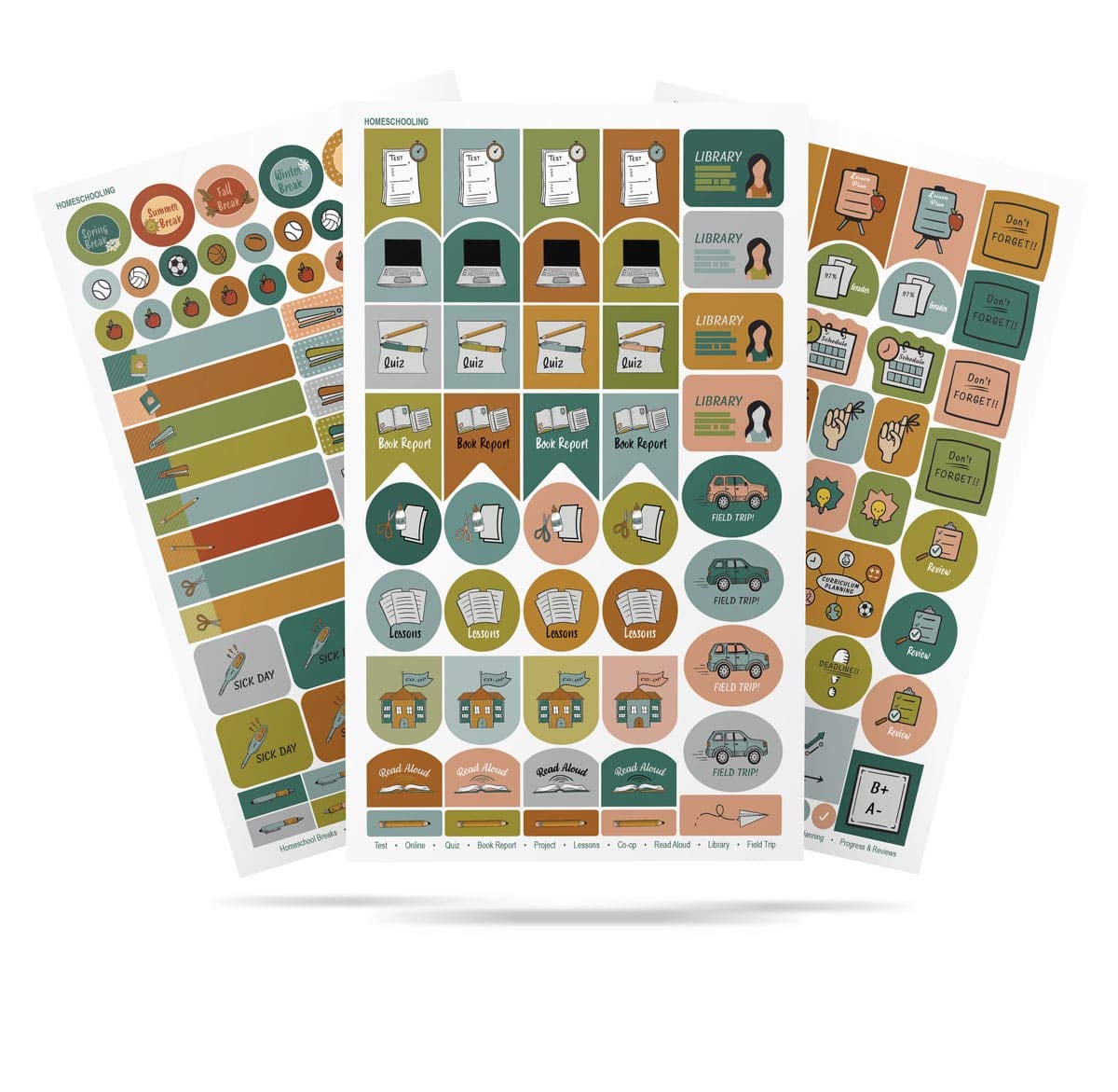 Well Planned Gal Homeschool Stickers, Over 700 Stickers