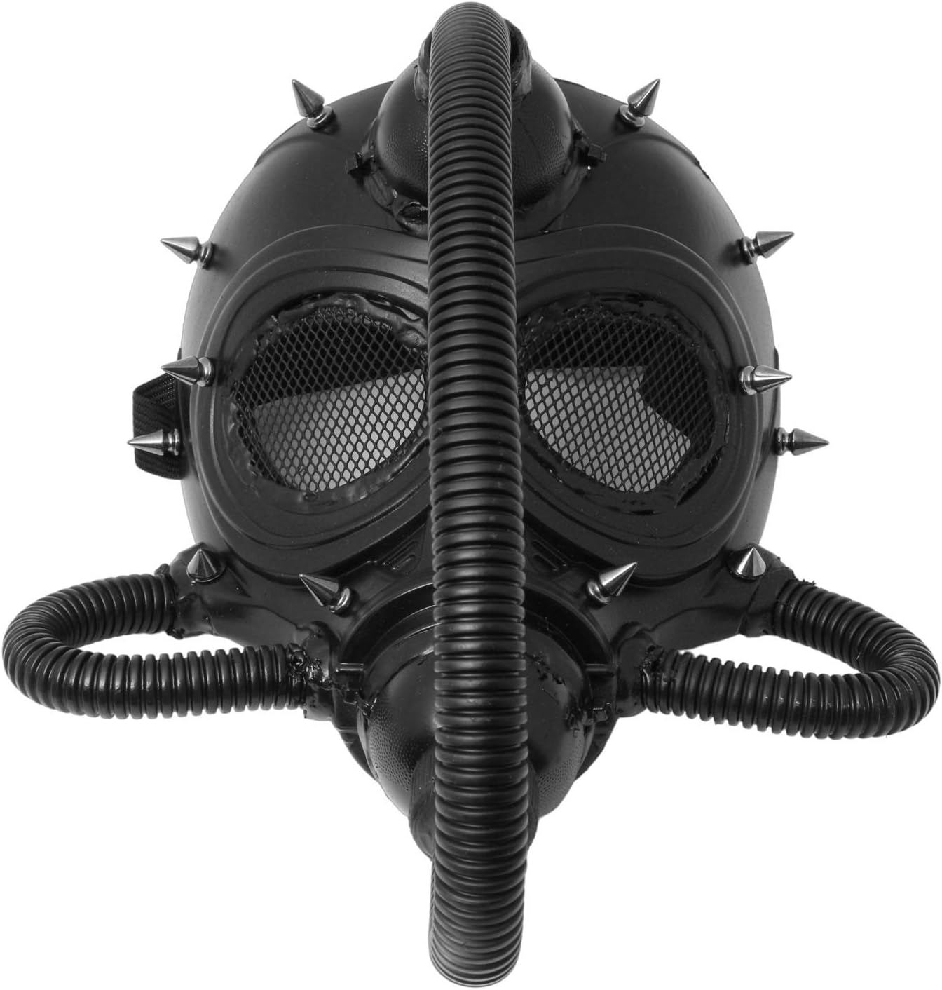 Black Halloween Cosplay Costume Gas Mask Men Masquerade Steampunk Spike Rivet Burning Man Cyberpunk Respirator Pipe Tube Gas Mask