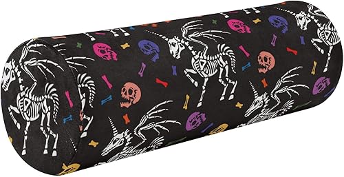 FRODOTGV Scary Skull Halloween Pegasus Horn Bolster Pillow for Legs Firm Firm Neck Roll Pillow Outdoor Round Pillows Neck Cushion Back Support